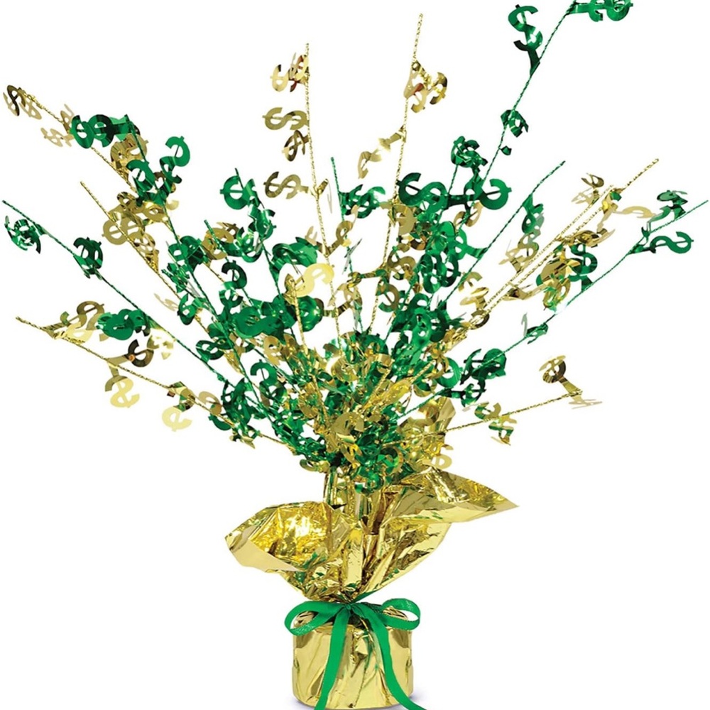 Dollar Sign Money Party Decor Table Weight Centerpiece Gambling Lottery